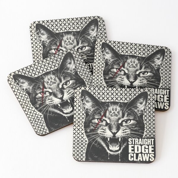 Item preview, Straight Edge Claws Cat Shirt | Hardcore Punk Cat Band Flyer Design designed and sold by DmaarGroup.