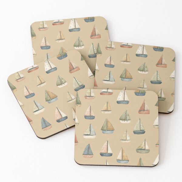 Item preview, Vintage Nautical Sailboat Pattern | Seamless Coastal Sailing Design designed and sold by Bound for Wonder.