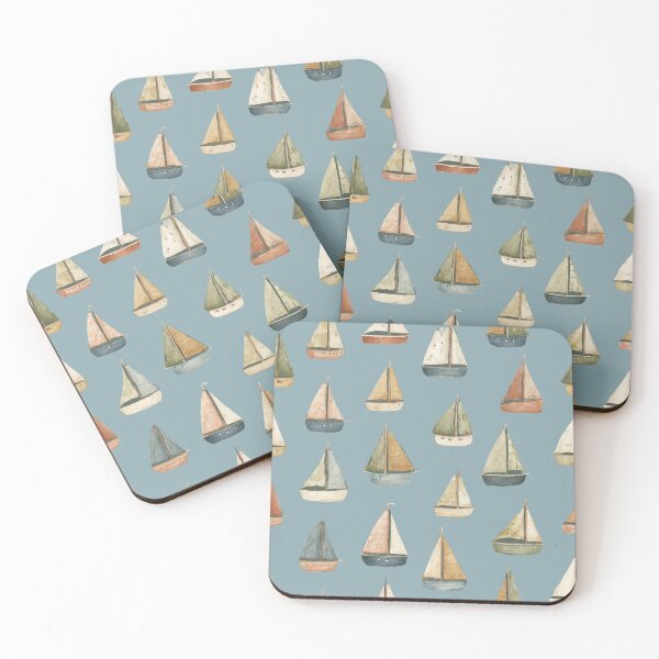 Item preview, Vintage Nautical Sailboat Pattern | Seamless Coastal Sailing Design designed and sold by Bound for Wonder.
