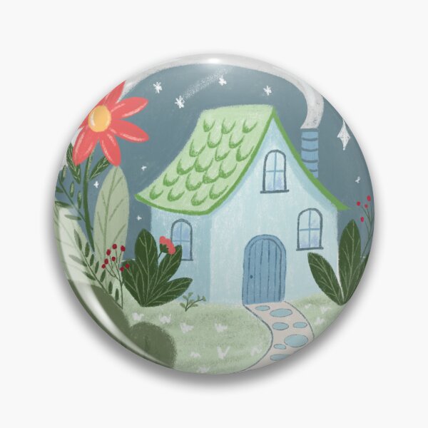 Item preview, Whimsical Cottagecore House Under Starry Sky designed and sold by LafinaArt.