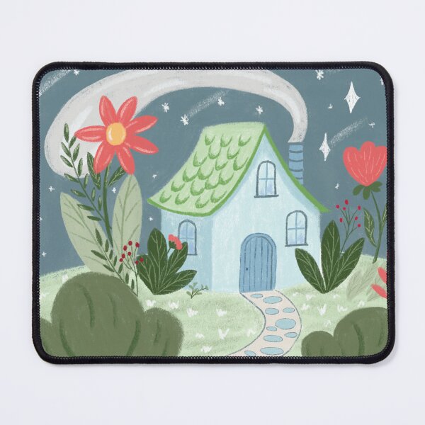 Item preview, Whimsical Cottagecore House Under Starry Sky designed and sold by LafinaArt.