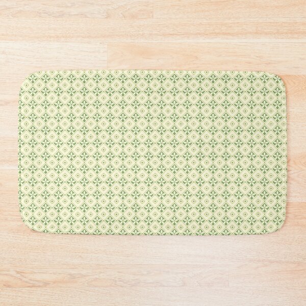 Item preview, Green Geometric Tile Floral Seamless Pattern — Retro Jasmine Mosaic Print designed and sold by Zaya_art.