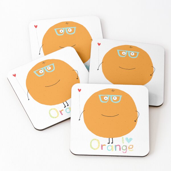 Item preview, Funny Orange With Glasses Holding A Heart By Artist Carla Daly designed and sold by Carla Daly.