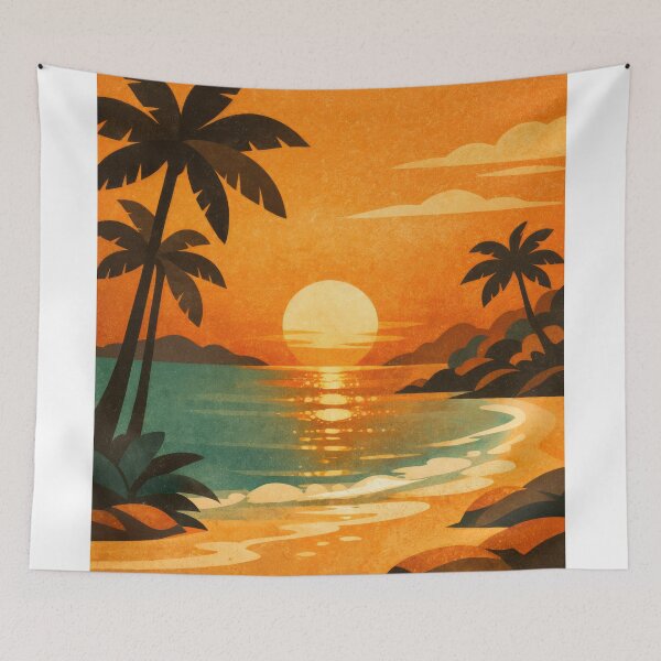 Item preview, Wall Art - Postcard - Sunset Serenity Tropical Escape designed and sold by ForeverPrintsOK.