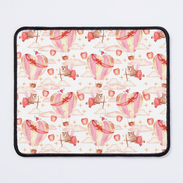 Item preview, Whimsical watercolor Valentine pattern featuring cute cupid bears designed and sold by SashaZinch.