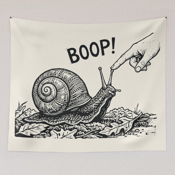 Item preview, Boop the Snail Lazy Spirit Animal Vintage Slug  designed and sold by Y-Vibes.