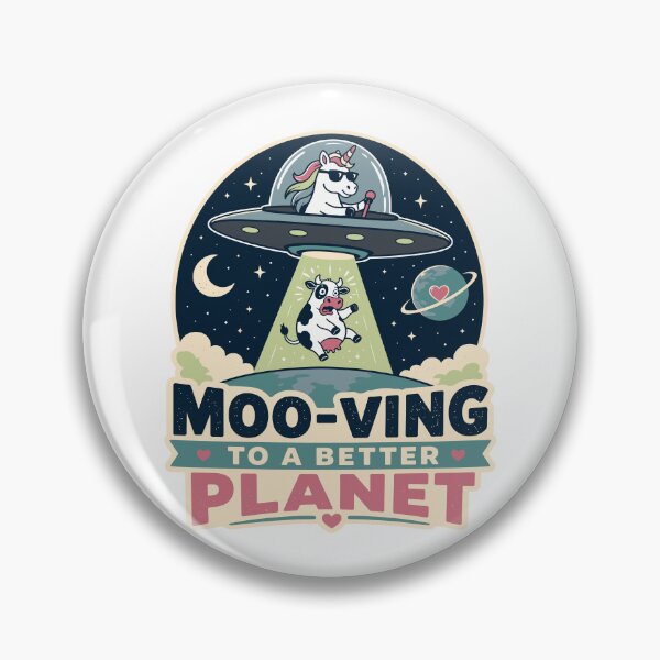 Item preview, Moo-Ving To A Better Planet Funny Unicorn UFO Cow Alien Humor designed and sold by ALCOSHIRTS OFFICIAL.