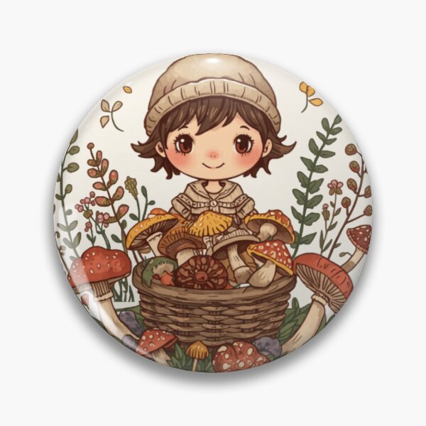 Item preview, Mushroom Collector - Vintage Badge for Mushroom Lovers & Foraging Fans designed and sold by RedRubyBubble.