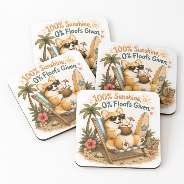 Item preview, 100% Sunshine 0% Floofs Given – Funny Summer Corgi designed and sold by DailyStruggleCo.