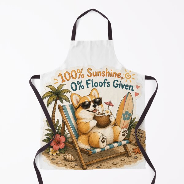 Item preview, 100% Sunshine 0% Floofs Given – Funny Summer Corgi designed and sold by DailyStruggleCo.