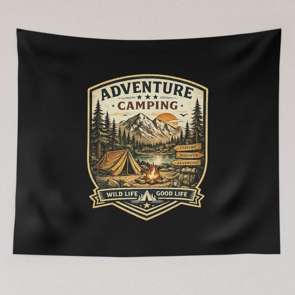 Item preview, Adventure Camping Wilderness Mountain designed and sold by ubeyeart.