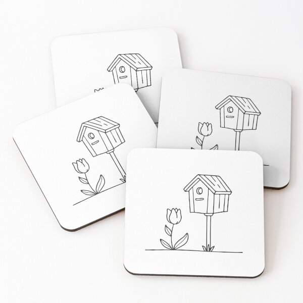 Item preview, Tulip Growing Beneath Birdhouse Post designed and sold by rasagamastore.