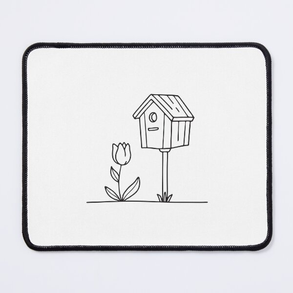 Item preview, Tulip Growing Beneath Birdhouse Post designed and sold by rasagamastore.