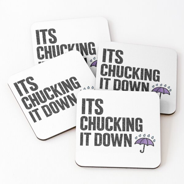 Item preview, It's Chucking It Down | Funny British Weather Distressed Typography T-Shirt designed and sold by YoSum.
