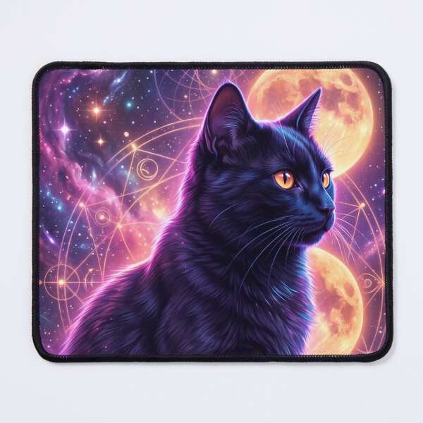 Item preview, Mystical Celestial Black Cat in Nebula Galaxy designed and sold by Spiritualwall.