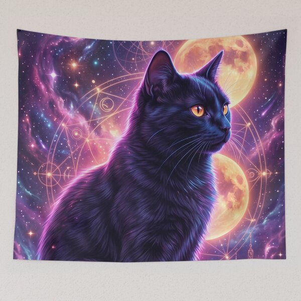 Item preview, Mystical Celestial Black Cat in Nebula Galaxy designed and sold by Spiritualwall.