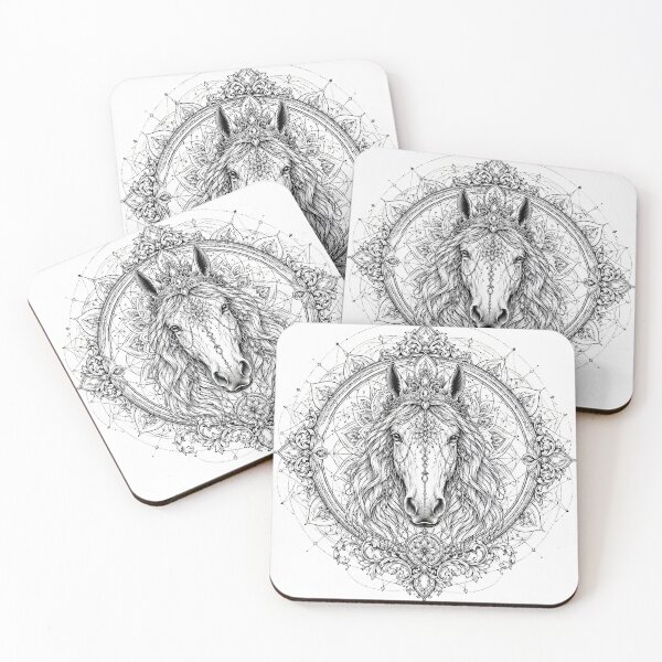 Item preview, Arte Mandala Caballo Real | Ilustración de Caballo Coronado con Geometría Sagrada | Arte Ornamental de Lujo designed and sold by suryabumblee.