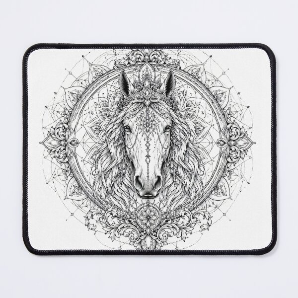 Item preview, Royal Horse Mandala Art | Crowned Horse Sacred Geometry Illustration | Luxury Ornamental Line Art designed and sold by suryabumblee.