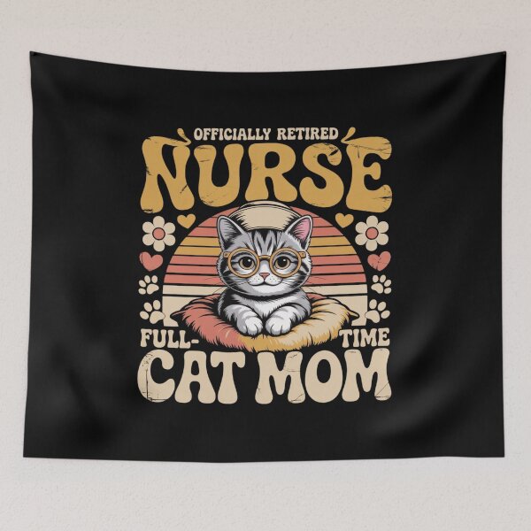 Item preview, Copy of Officially Retired Nurse Cat Mom, Funny Nursing Gift Classic T-Shirt  designed and sold by podlook.