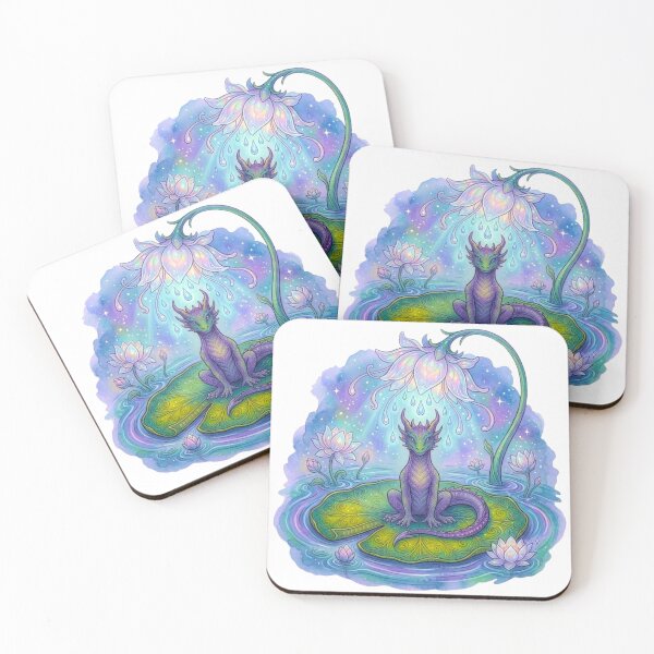 Item preview, Celestial Lotus Dragon Fantasy Art designed and sold by HoneyBreezeCo.