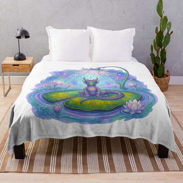Item preview, Celestial Lotus Dragon Fantasy Art designed and sold by HoneyBreezeCo.