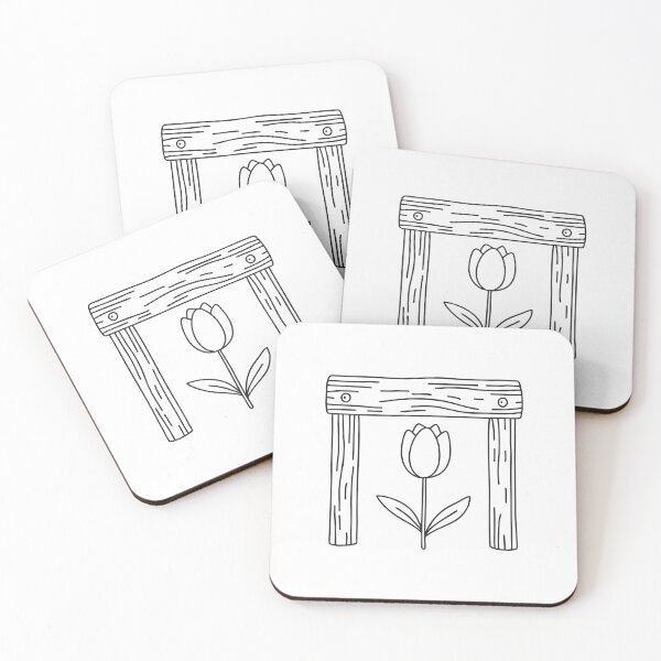 Item preview, Tulip Blooming Beneath Wooden Trellis Wall designed and sold by rasagamastore.