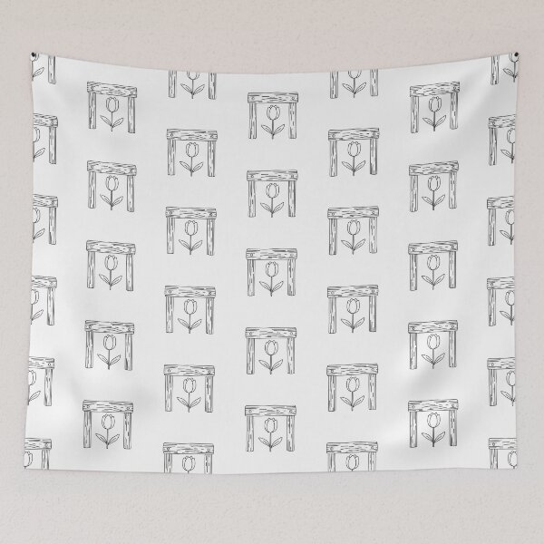 Item preview, Tulip Blooming Beneath Wooden Trellis Wall designed and sold by rasagamastore.