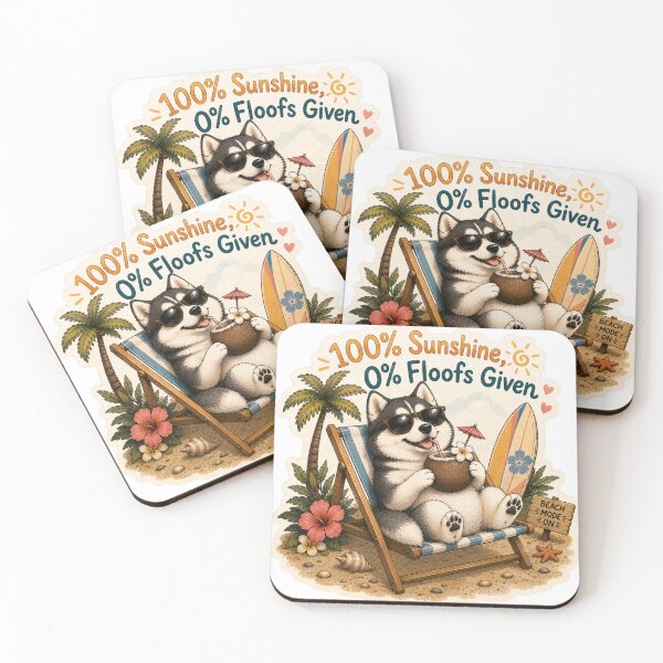 Item preview, 100% Sunshine 0% Floofs Given – Funny Summer Husky designed and sold by DailyStruggleCo.
