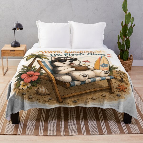 Item preview, 100% Sunshine 0% Floofs Given – Funny Summer Husky designed and sold by DailyStruggleCo.