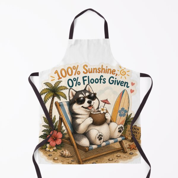 Item preview, 100% Sunshine 0% Floofs Given – Funny Summer Husky designed and sold by DailyStruggleCo.