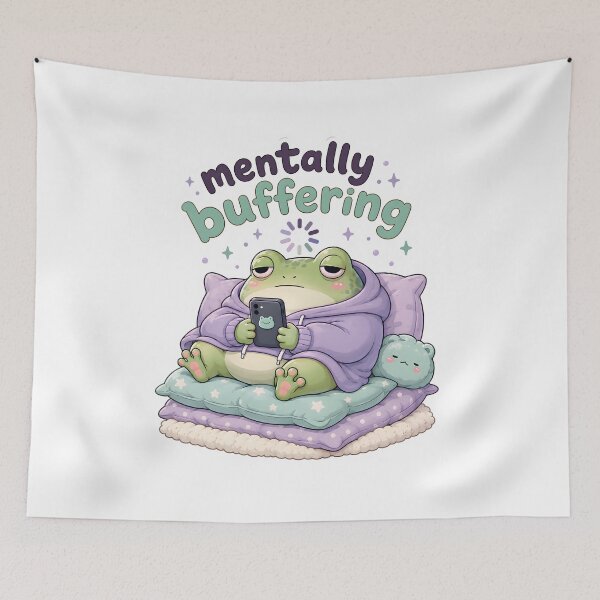 Item preview, Mentally Buffering Sleepy Frog Sticker designed and sold by SRY SHOP.