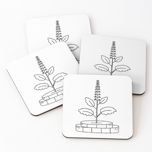 Item preview, Tulsi Plant on Raised Brick Platform designed and sold by rasagamastore.