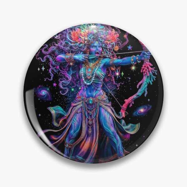 Item preview, Cosmic Archer Goddess Fantasy Neon Warrior designed and sold by ChaEmm_Studio.