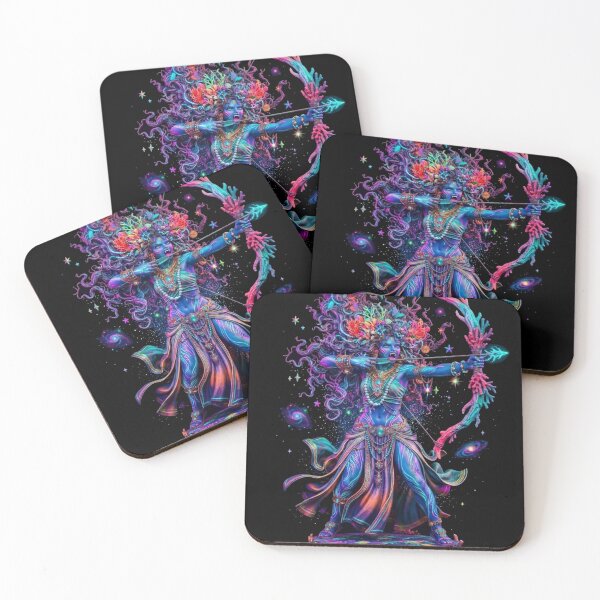 Item preview, Cosmic Archer Goddess Fantasy Neon Warrior designed and sold by ChaEmm_Studio.