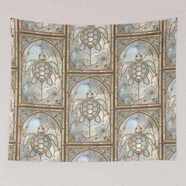 Item preview, Golden Floral Stained Glass Turtle Coquette designed and sold by BriSher.