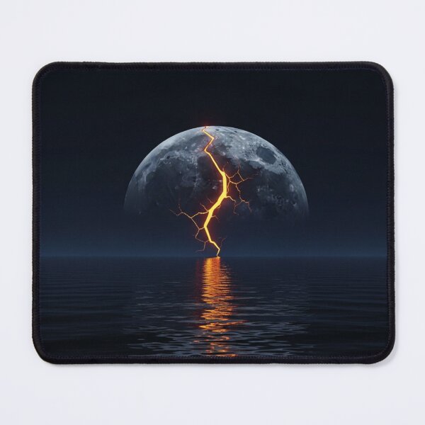 Item preview, The Shattered Moon - Molten Core Surrealism designed and sold by TheDenimArt.
