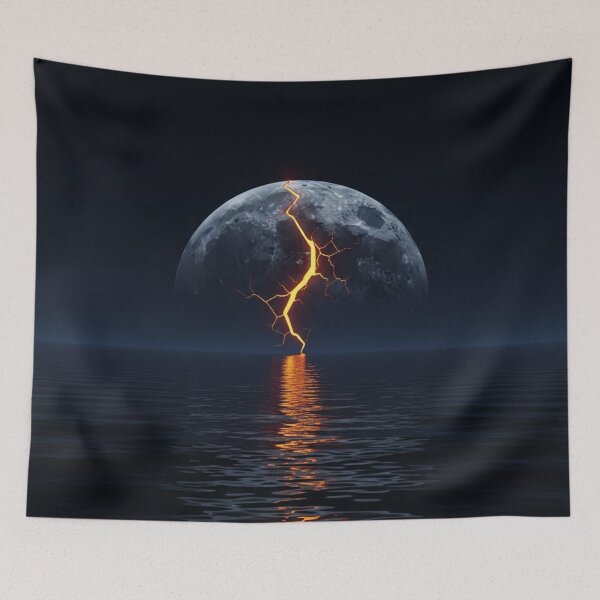 Item preview, The Shattered Moon - Molten Core Surrealism designed and sold by TheDenimArt.