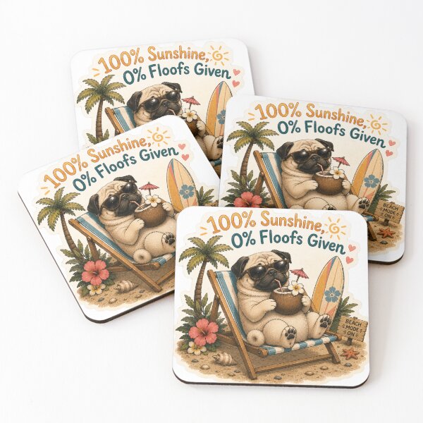 Item preview, 100% Sunshine 0% Floofs Given – Funny Summer Pug designed and sold by DailyStruggleCo.