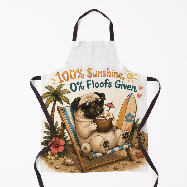 Item preview, 100% Sunshine 0% Floofs Given – Funny Summer Pug designed and sold by DailyStruggleCo.