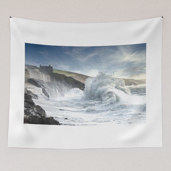 Item preview,  Porthleven Harbour storm designed and sold by kathleenjean.
