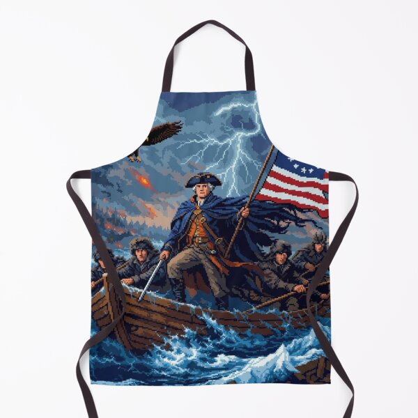 Item preview, George Washington 8-Bit Pixel Art - Retro Delaware Crossing designed and sold by FIREDesignsPOD.