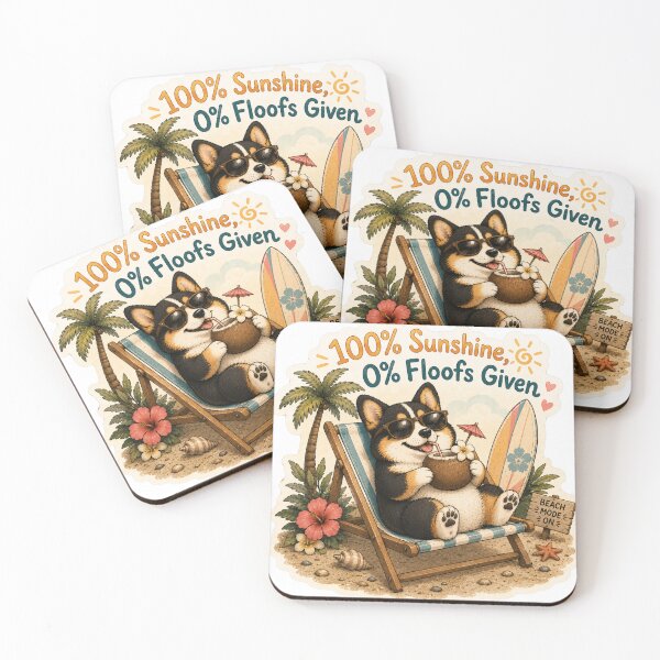 Item preview, 100% Sunshine 0% Floofs Given – Funny Summer Corgi designed and sold by DailyStruggleCo.
