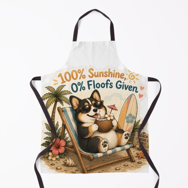 Item preview, 100% Sunshine 0% Floofs Given – Funny Summer Corgi designed and sold by DailyStruggleCo.