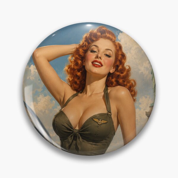 Item preview, Lady Liberty Vintage Aviation Pin-Up | WWII Inspired Retro Americana Art designed and sold by MissSaylor.