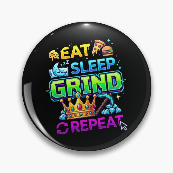 Item preview, Eat Sleep Grind Repeat – The Ultimate Pixel Loot Tee designed and sold by LevelUpLad.