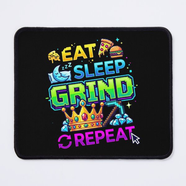 Item preview, Eat Sleep Grind Repeat – The Ultimate Pixel Loot Tee designed and sold by Zack's Digital Threads.