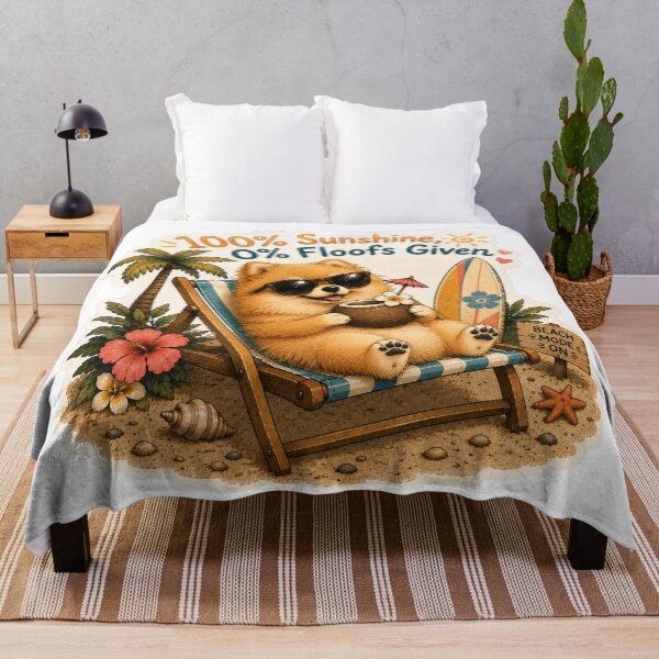 Item preview, 100% Sunshine 0% Floofs Given – Funny Summer Pomeranian designed and sold by DailyStruggleCo.