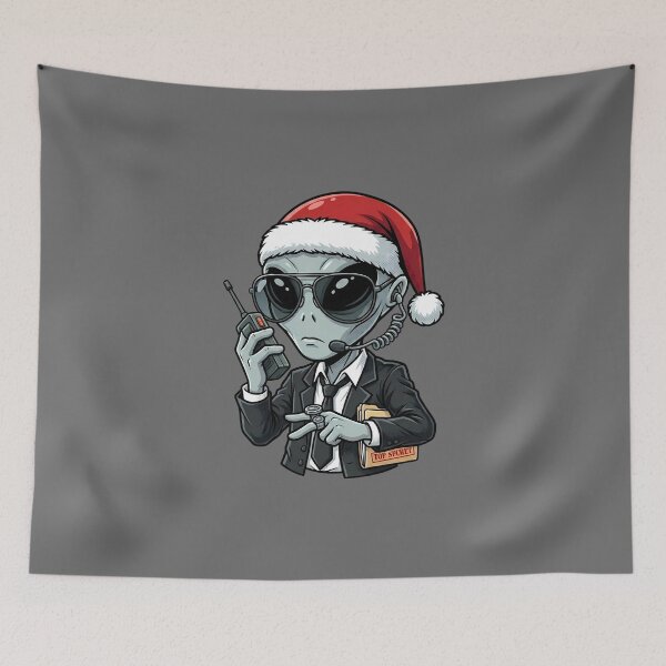 Item preview, Funny Christmas Alien Secret Service Bodyguard designed and sold by Sunkhung.