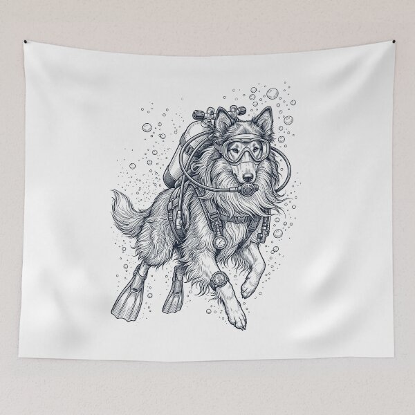 Item preview, Collie Scuba Diving Diver Dog Owner designed and sold by TerryConnells.