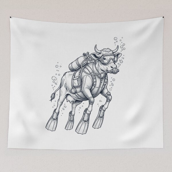 Item preview, Cow Scuba Diving Diver Animal Lover designed and sold by TerryConnells.